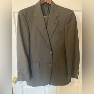 Men’s Bill Robinson suit.  Black with olive(ish) green.  Wool blend